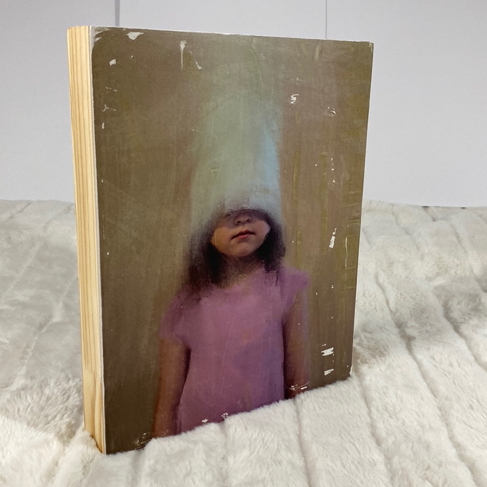 “Witness” - One of a kind Image Transfer on Board Portrait Digital Painting Art